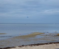 05 Kiter stehen mitten in der Ostsee