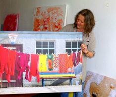 Kerstin Wohlsen mit ihrem farbenfrohen Foto "Bunte Wäsche"