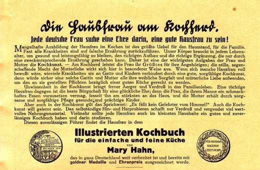 Flyer Kochbuch von 1920
